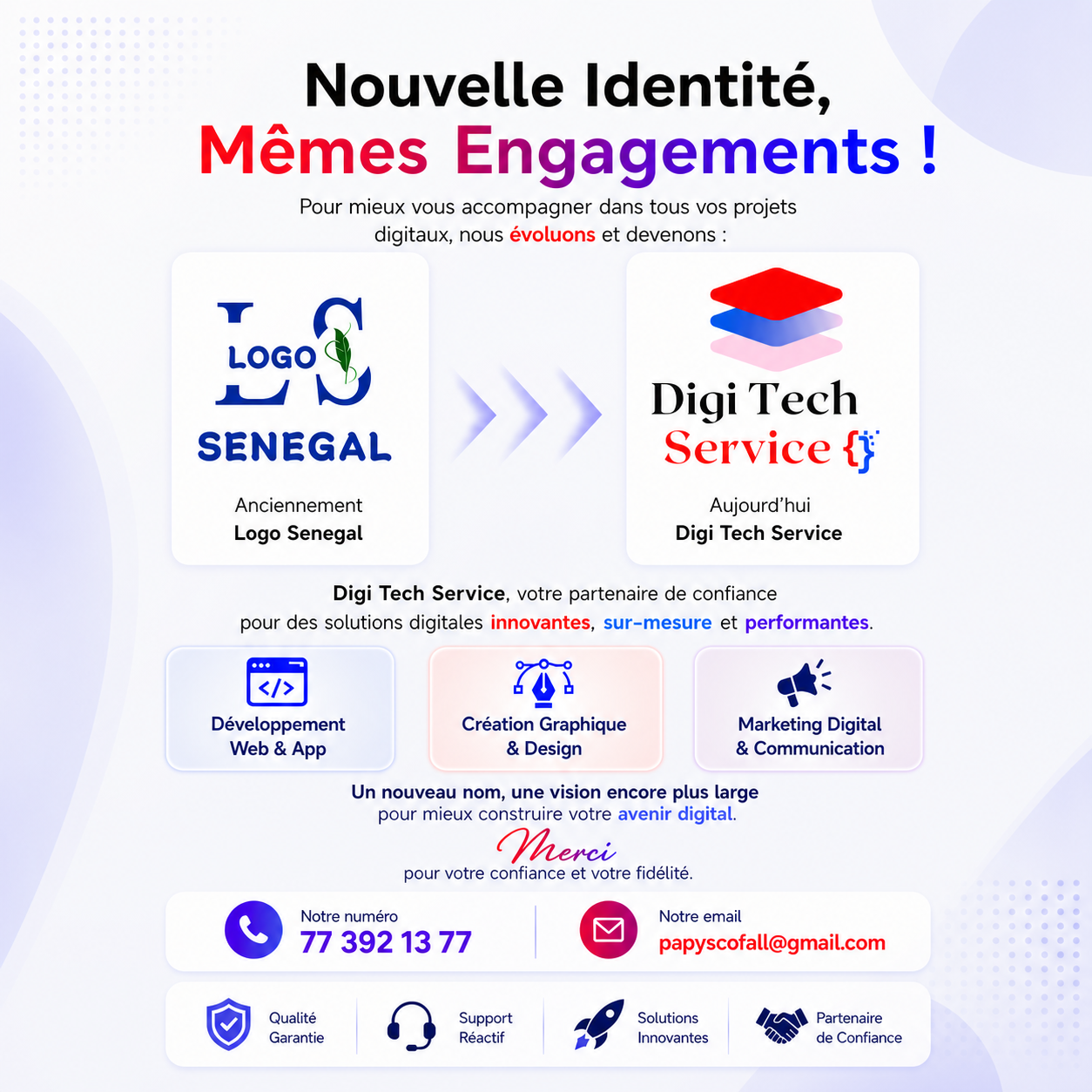 Affiche de présentation de projets DigiTechService